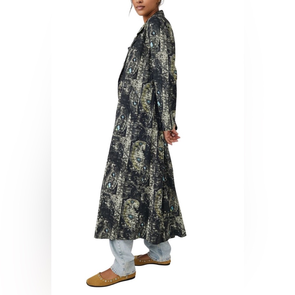 Free People Rae Paisley Print Cotton & Linen Duster Jacket…Sizes S+M…NWT - Picture 4 of 7